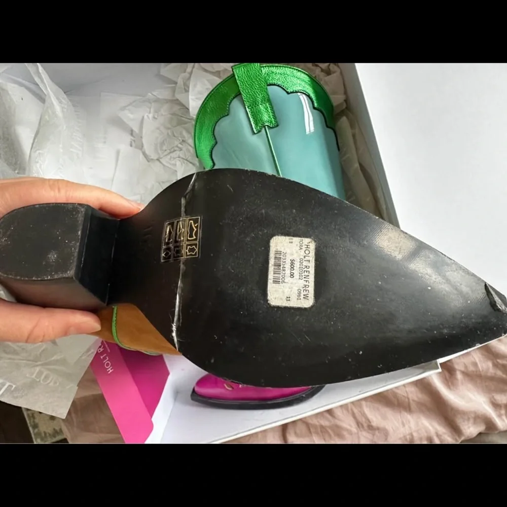 Toral Multicolor Western Ankle Boots - Picture 6 of 9